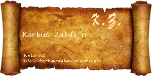 Karkus Zalán névjegykártya